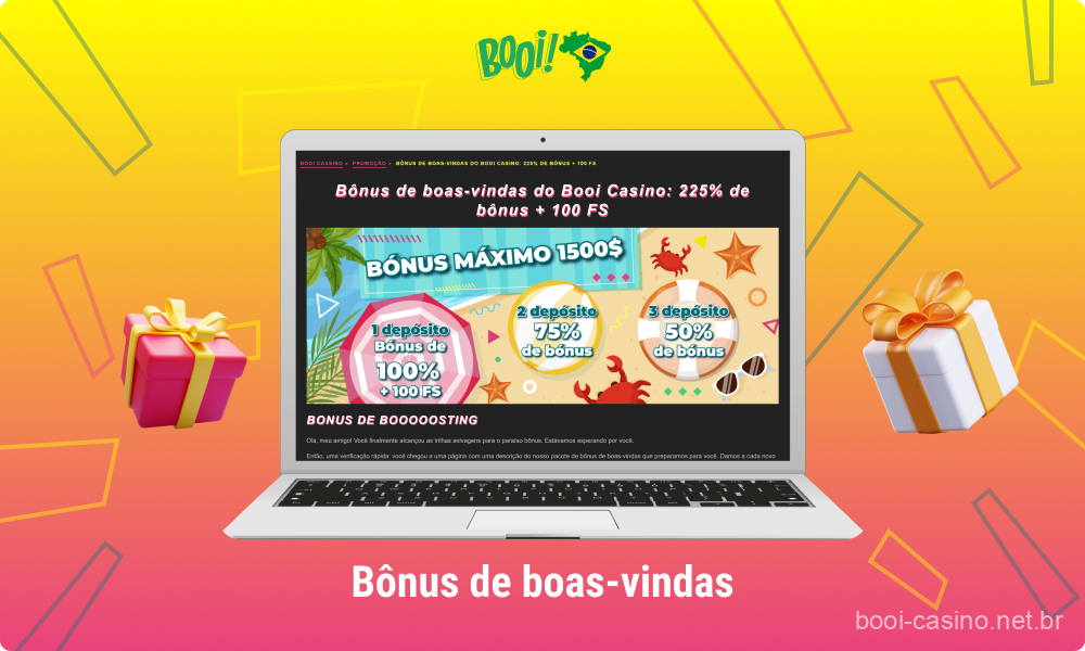 Os novos usuários do Booi Casino do Brasil podem receber um bônus de boas-vindas de 225% + 100 rodadas grátis que pode ser usado para jogar no cassino