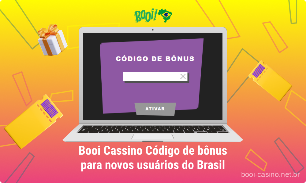 O cassino Booi oferece um código promocional exclusivo para novos usuários do Brasil, que lhe permite obter bônus extras ao se registrar