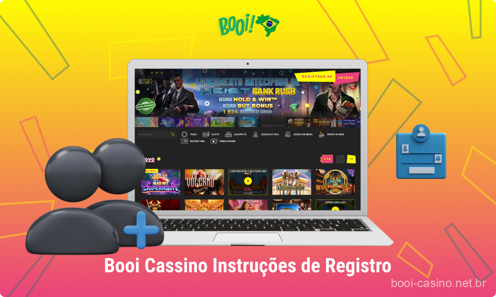 Para acessar o extenso catálogo de jogos e jogar com dinheiro real no Booi Casino, os brasileiros precisam criar uma conta
