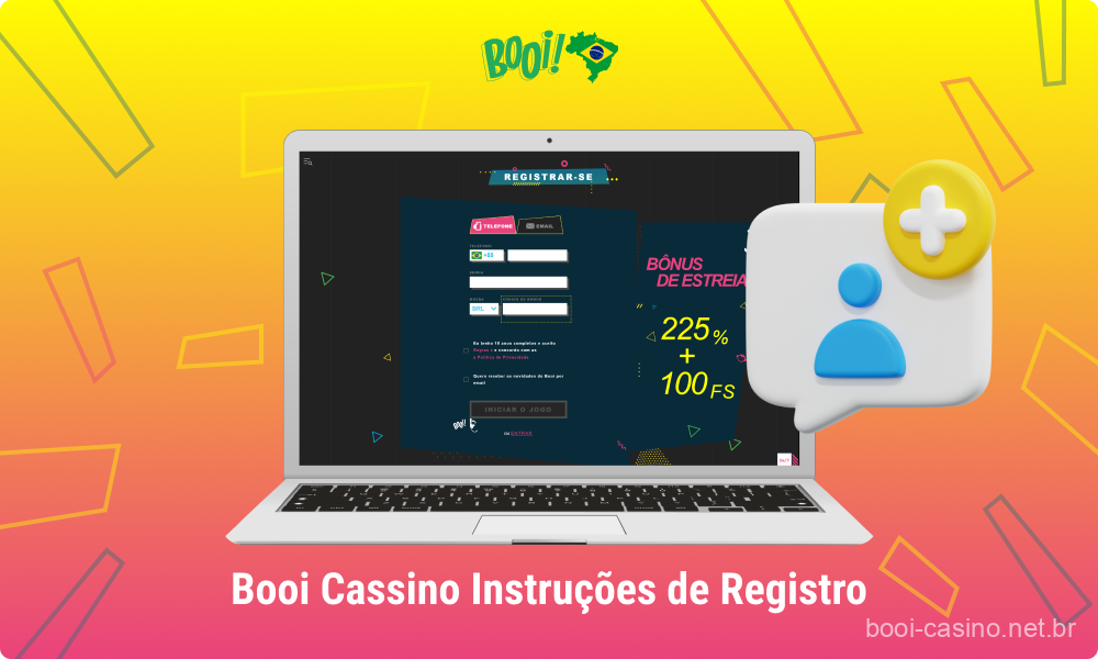 Para se registrar no Booi Casino, os usuários do Brasil devem preencher os campos obrigatórios com número de telefone/e-mail, senha e seleção de moeda e, em seguida, confirmar os dados inseridos