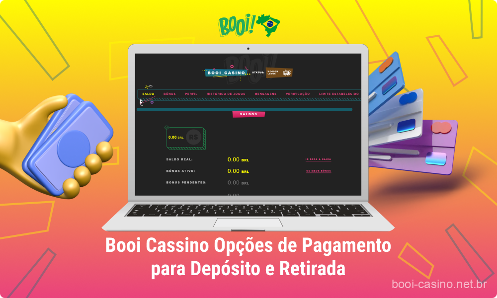 O Booi Casino oferece vários métodos de pagamento para que os usuários do Brasil façam depósitos e retirem seus ganhos para contas bancárias ou carteiras eletrônicas após a criação de uma conta