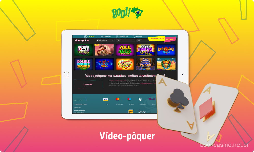 O Booi Brasil oferece aos usuários acesso a vários jogos populares de videopôquer, nos quais a habilidade do jogador desempenha um papel fundamental na obtenção de ganhos