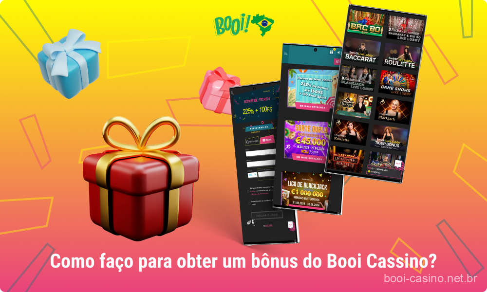 Para receber o bônus de boas-vindas do Booi Casino, os jogadores do Brasil precisam se registrar no site, ativar o bônus em seu perfil e fazer um depósito