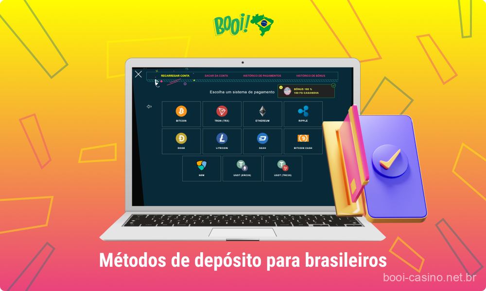 O Booi Casino oferece vários métodos de depósito para jogadores brasileiros, incluindo carteiras eletrônicas, cartões de débito e criptomoedas