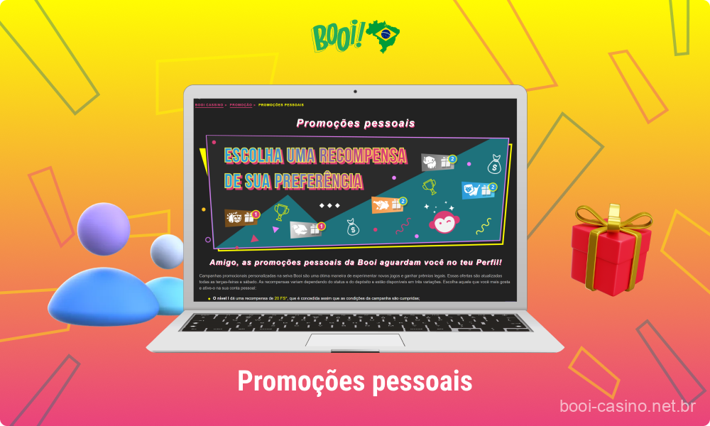 O Booi Casino oferece regularmente várias promoções personalizadas aos usuários, dependendo do status do jogador, para melhorar sua experiência de jogo