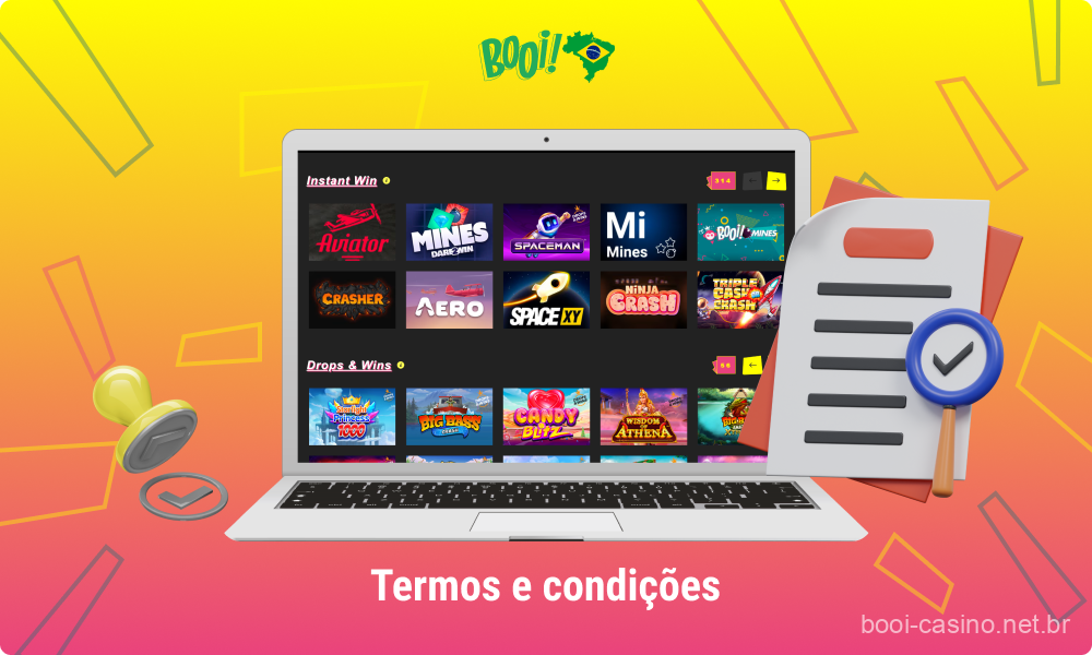 Os jogadores do Brasil devem ler os Termos de Uso do Booi Cassino, pois eles estabelecem as regras e podem afetar o status da conta